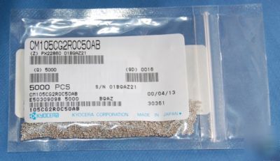 5000 kyocera avx 2PF 50V NP0 C0G 0603 CM105CG capacitor