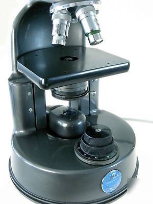 Baker microscope & 3X, 10X, & 40X optics.
