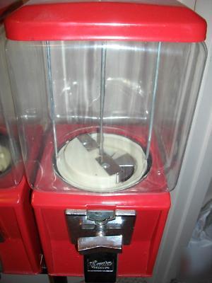 Double dual head gumball candy quarter vending machine