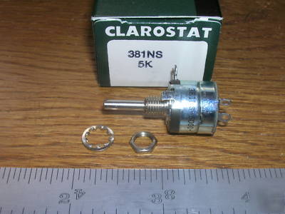 Nos clarostat 5K ohm linear potentiometer switch