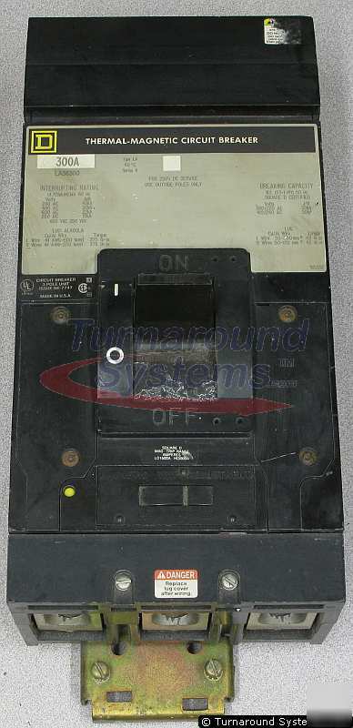 Square d LA36300 circuit breaker, 300 amp, i-line