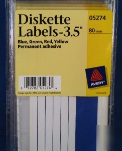 Avery 05274 color-coded diskette labels
