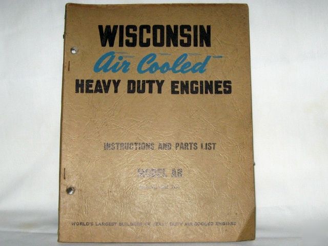 Wisconsin engines manual & parts list, model ab