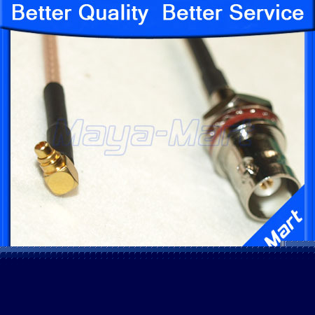 Bnc female to mmcx male right angle connector cable