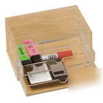 Osco clear perspex desktop storage chest & drawer unit