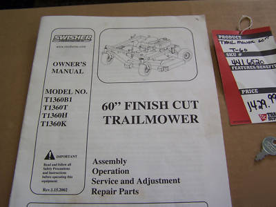 Swisher pull behind mower mowing deck trailmower 60