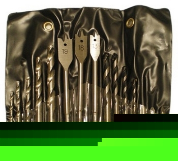 Makita 15PC mixed drill bit set in tidy plastic wallet