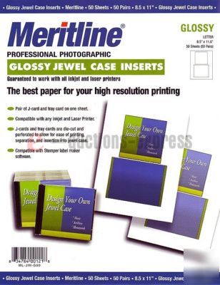 100 glossy insert for cd dvd jewel case high resolution