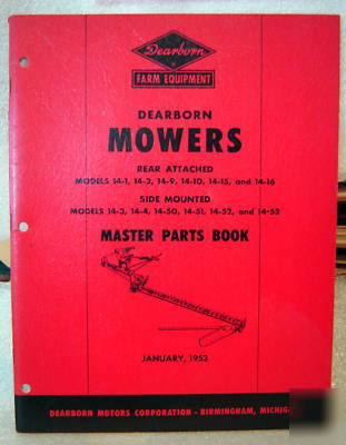 12 dearborn farm equipment master parts manuals 1950's