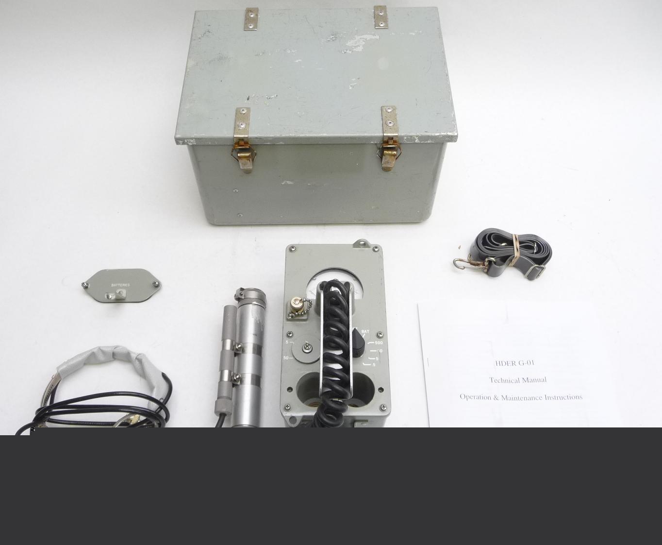 Military hder g-01 dual-probe geiger counter set w/case