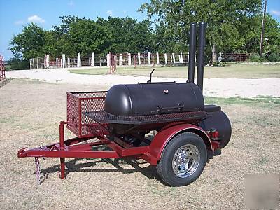 Custom bbq and charcoal grill trailer mounted 