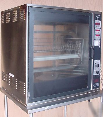 Henny penny scr-8 rotisserie oven w/ barbecue spit rack