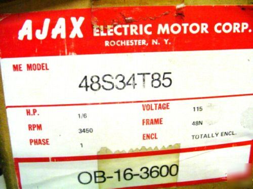 Marathon 1/6 hp electric motor 1PH - ob-16-3600 nos