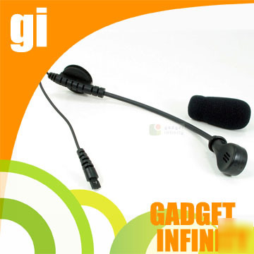 Flexible boom mic for full-face helmet headset