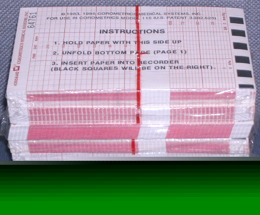 8 packages corometrics 4305AAO chart paper for 115