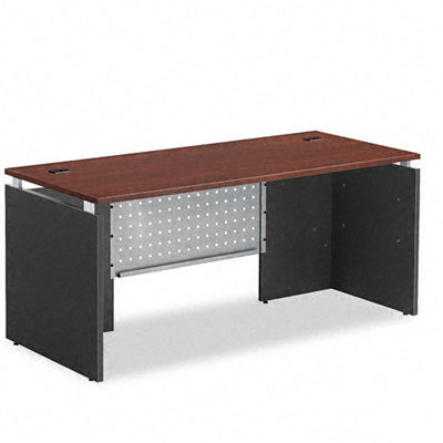 Seville series straight front desk shell cherry