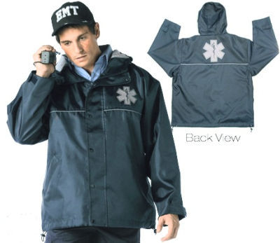Emt ems paramedic hooded storm jacket w star of life sm